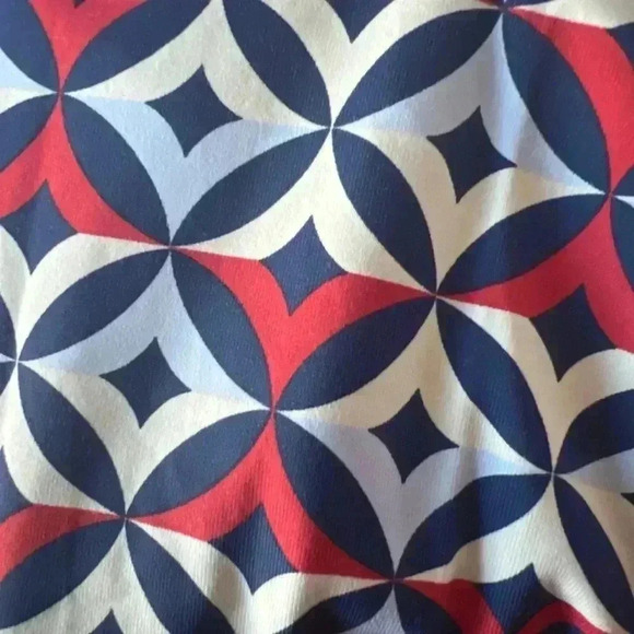 J. McLaughlin Sophia geometric Wellington Dress Small Blue Red Catalina … - Picture 5 of 5